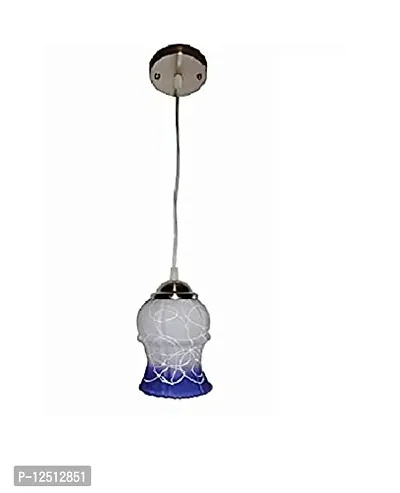 ALUCIFIC Single Glass Hanging Pendants Ceiling Lamp (Color_Blue)