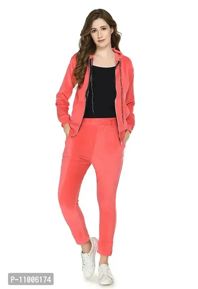 NONU Women's Velvet Track Suits Pink Color,Size-m Size.