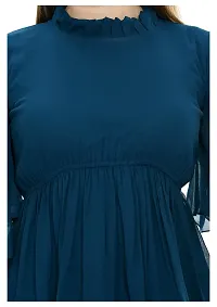 Dee-Nayra Stylish Georgette Round Neck Top for Women Blue-thumb4