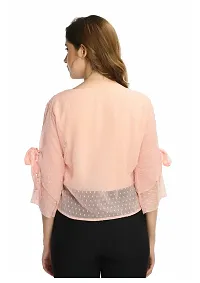 NONU Stylish Casual & Fancy Georgette Blend Top for Women Peach-thumb1