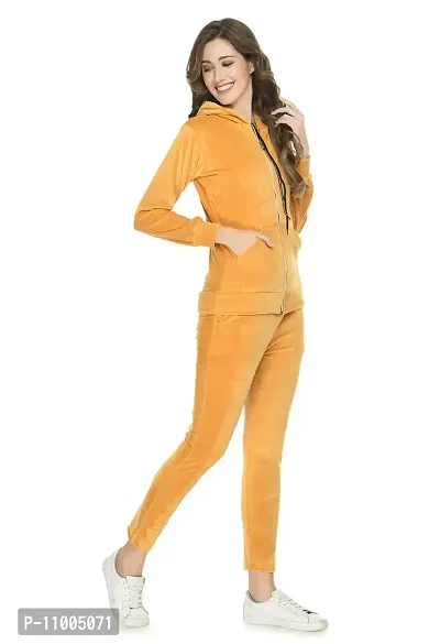 NONU Women's Velvet Track Suits Orange Color,Size-l Size.-thumb4