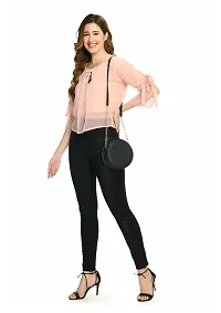 NONU Stylish Casual & Fancy Georgette Blend Top for Women Peach-thumb4