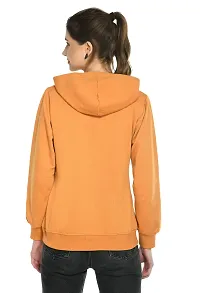 Women's Cotton Pull on Hooded Printed Sweatshirt, Mustard-thumb4