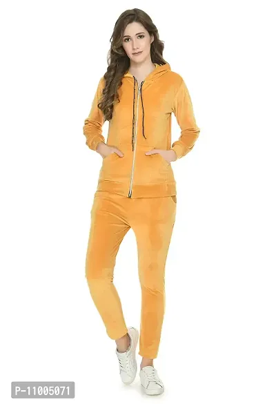 NONU Women's Velvet Track Suits Orange Color,Size-l Size.-thumb2