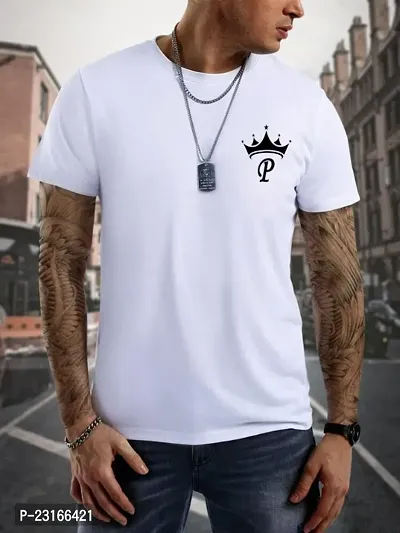 MENS TSHIRT- WHITE ROUND NECK PRINTED TSHIRT / KING CROWN T-SHIRT-thumb0