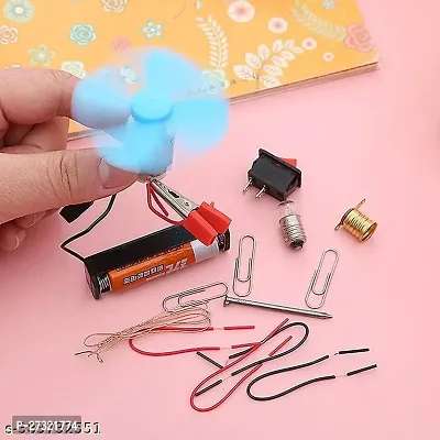 Science Experiment Kit for Kids STEM Kit Electric Circuit Kit with Motor Fan Toy Random Color 1PC-thumb3