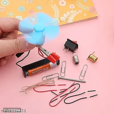 Science Experiment Kit for Kids STEM Kit Electric Circuit Kit with Motor Fan Toy Random Color 1PC-thumb4