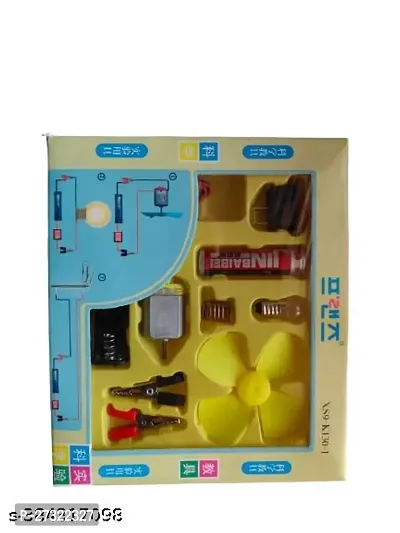 Science Experiment Kit for Kids STEM Kit Electric Circuit Kit with Motor Fan Toy Random Color 1PC