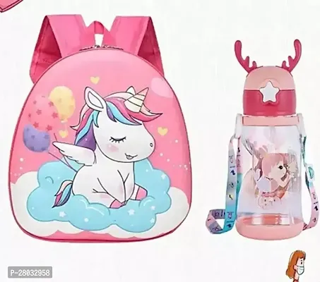 MINDFIT New Combo for Kids - Cute Rainbow Bag with Cute Water Bottle
