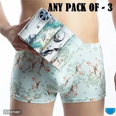 Trendy Nylon Multicoloured Printed Trunk For Men Pack Of 3 Assorted-thumb0