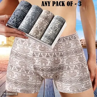 Trendy Nylon Multicoloured Printed Trunk For Men Pack Of 3 Assorted