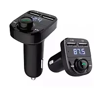 Dual USB Car Charger with Bluetooth Connectivity Call Receiver and Music Player with Modular LCD Display-thumb2