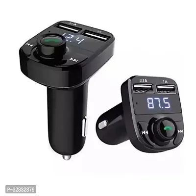 Dual USB Car Charger with Bluetooth Connectivity Call Receiver and Music Player with Modular LCD Display-thumb3