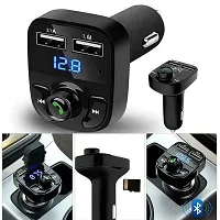 Dual USB Car Charger with Bluetooth Connectivity Call Receiver and Music Player with Modular LCD Display-thumb3