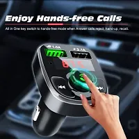 Dual USB Car Charger with Bluetooth Connectivity Call Receiver and Music Player with Modular LCD Display-thumb1