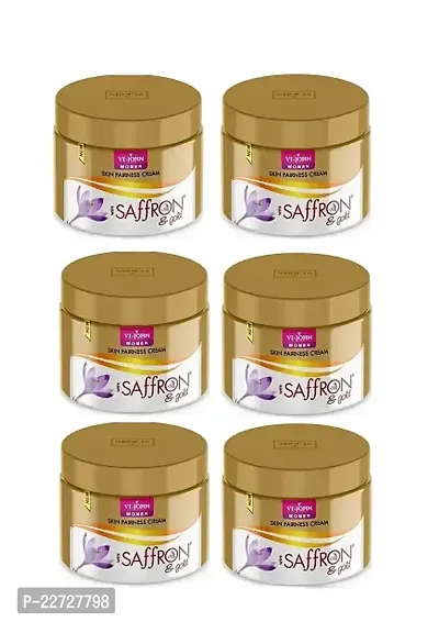 Vi-John saffron  gold Skin Fairness cream;Chemical Free  Non-Sticky Face Cream For Radiant Glow And Dark Spots (PC of 6)