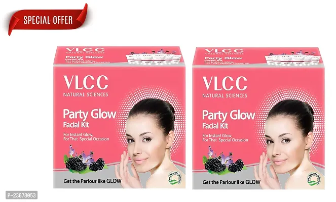 VLCC Party Glow Facial Kit for Instant Glow (60gm) Achieve Instant Radiance with VLCC's Party Glow Facial Kit ( PC OF 2)