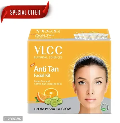 VLCC Anti Tan Facial Kit - 60g - Power of 25 vital ingredients. Fights Sun Tan, Nourishes  Protects skin from UV Rays.-thumb0