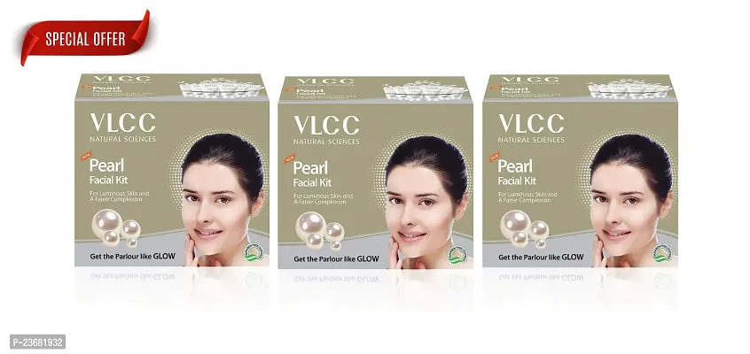 VLCC Natural Sciences Pearl Facial Kit, 60g Experience the Magic of Pearl Facial Kit for Women by VLCC (PC OF 3)-thumb0