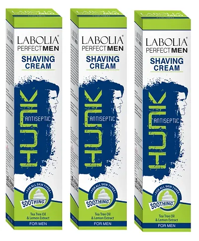 Labolia Hunk Antiseptic Shaving Cream - 120 gm  Labolia's Organic Men's Shaving Cream: A Natural Choice (PC OF 3)