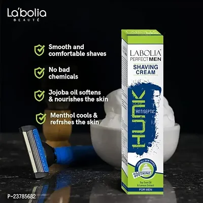 Labolia Hunk Antiseptic Shaving Cream - 120 gm  Labolia's Organic Men's Shaving Cream: A Natural Choice (PC OF 3)-thumb3