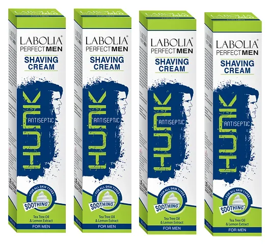 Labolia Hunk Antiseptic Shaving Cream - 120 gm Labolia's All-Natural Shaving Cream: The Gentle Choice for Men (PC OF 4)