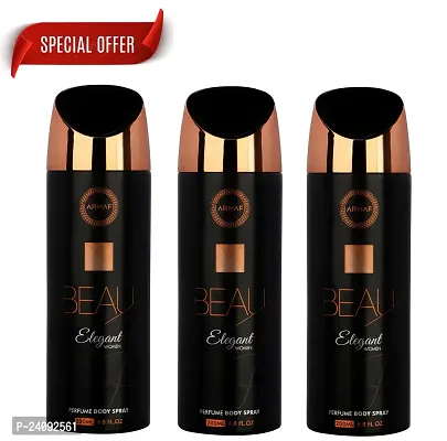 Armaf Beau Elegant Perfume Body Spray For Women 200ML levate Every Moment with Armaf: Beau Elegant Perfume Body Spray ( PC OF 3)