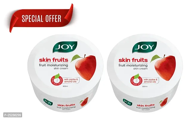 Joy Skin Fruits Moisturizing Skin Cream With Apple, Jojoba  Almond Oil (200ml) | Quick Absorbing  Non Sticky Moisturizer for Face, Hands  Body | For Healthy, Soft  Glowing Skin-thumb0