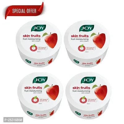 Joy Skin Fruits Moisturizing Skin Cream With Apple, Jojoba  Almond Oil (1KG ) | Quick Absorbing  Non Sticky Moisturizer for Face, Hands  Body | For Healthy, Soft  Glowing Skin (PC OF 4)-thumb0