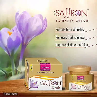 VI - JOHN Gold Saffron Fairness Cream For Uneven Skin Tone  All Skin | Chemical Free Face Cream For Radiant Glow And Dark Spots |Unlock the Secret to a Fair and Glowing Skin |50G| PC OF 5-thumb4