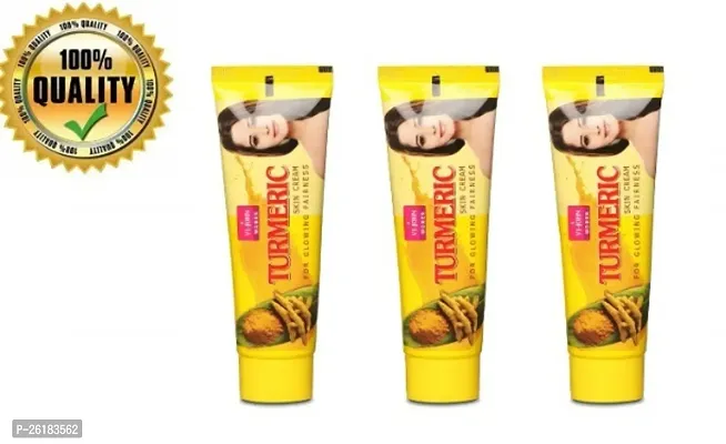 VI - JOHN Womens Turmeric Skin Cream, for skin Glowing brightening, Chemical free, Enriched with Goodness of Vitamin C and Haldi for Radiant Skin, 50G (PC OF 3)