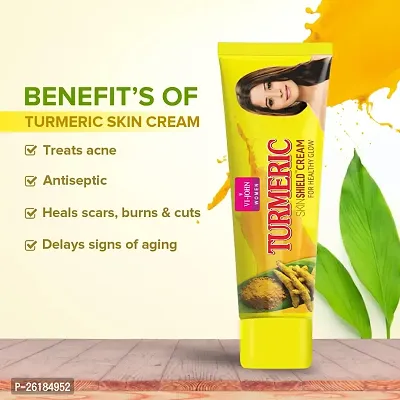 VI - JOHN Women's Turmeric Skin Cream, for skin Glowing brightening, Chemical free, Enriched with Goodness of Vitamin C and Haldi for Radiant Skin | VI - JOHN Best Herbal Face Cream | 30G (Pack of 12)-thumb4