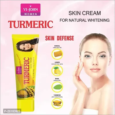 VI - JOHN Women's Turmeric Skin Cream, for skin Glowing brightening, Chemical free, Enriched with Goodness of Vitamin C and Haldi for Radiant Skin | VI - JOHN Best Herbal Face Cream |  50G (Pack of 8)-thumb3