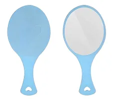 Hand Mirror with Comb Set for Women and Girls Gift for Girls, Pack of 1  ( blue)  Stylish Vanity Set: Hand Mirror and Comb for Personal Grooming and Hair Care-thumb1