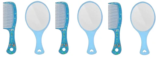 Hand Mirror with Comb Set for Women and Girls | Gift for Girls | Pack of 3 | Travel-Friendly Hand Mirror and Comb: A Must-Have Beauty Accessory for Girls-thumb3