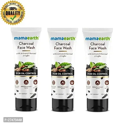 Mamaearth Charcoal Face Wash with Activated Charcoal  Coffee - PC OF 3 | (100ml)