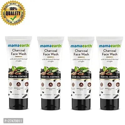 Mamaearth Charcoal Face Wash with Activated Charcoal  Coffee - PC OF 4 | (100ml)