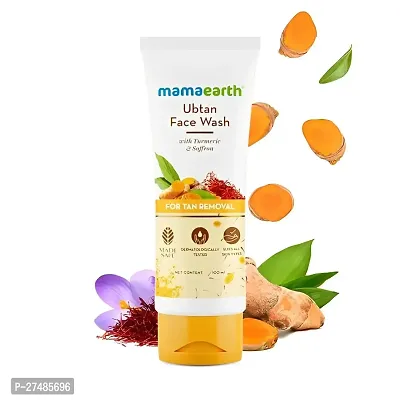 Mamaearth Ubtan Natural Face Wash with Turmeric  Saffron for Tan Removal and Skin Brightening - 100 ml |