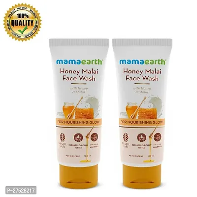 Mamaearth Honey Malai Face Wash with Honey  Malai For Nourishing Glow 100 ml | PC OF 2 |