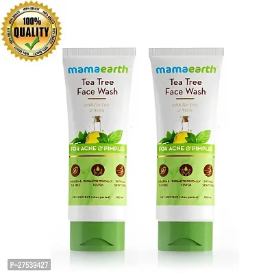 Mamaearth Tea Tree Natural Face Wash for Acne  Pimples Wash 100 ml  | PC OF 2 |