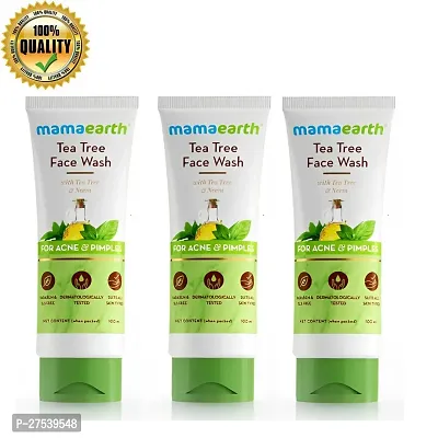 Mamaearth Tea Tree Natural Face Wash for Acne  Pimples Wash 100 ml  | PC OF 3|