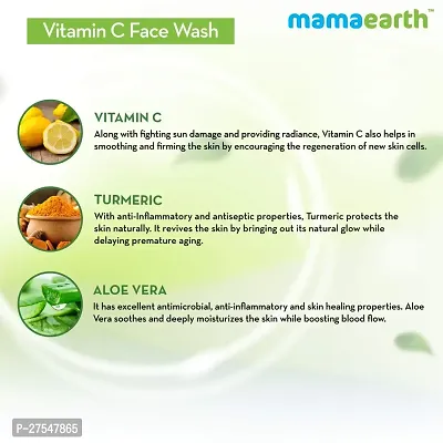 Mamaearth Vitamin C Face Wash with Vitamin C and Turmeric for Skin Illumination - 100ml-thumb3