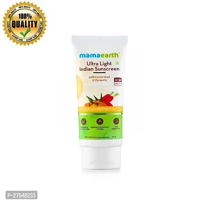 Mamaearth's Ultra Light Indian Sunscreen with Carrot Seed, Turmeric and SPF 50 PA+++ - 80ml