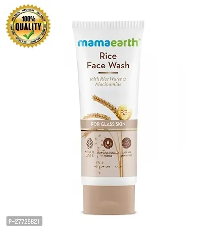 Mamaearth Rice Face Wash With Rice Water  Niacinamide For Glass Skin |100ML | Face Wash for Glowing Skin: Mamaearths Best Face Wash | For men and women | Gently Cleanses Skin | Hydrates Skin | PO1 |