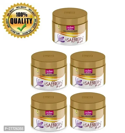 Vi-John saffron  gold Skin Fairness cream for women | Chemical Free  Non-Sticky Face Cream For Radiant Glow And Dark Spots | Enhance Your Beauty with VI JOHN Saffron Gold Cream 50G (PC OF 5)