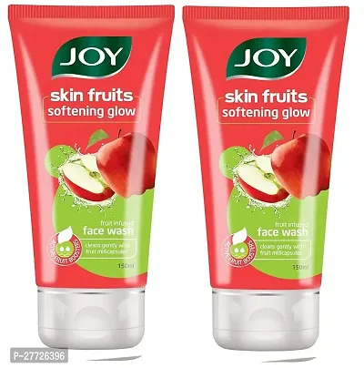 Joy Skin Fruits Softening Glow Face Wash| With Apple extracts  Active Fruit Boosters| Nourishes and Moisturises deeply | Apple Face Wash For Normal to Dry Skin |150 ml  | PC OF 2 }