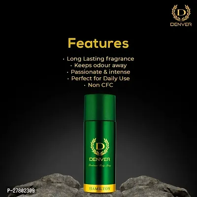 DENVER Hamilton Deodorant for Men - 165ML |  Premium Long Lasting Deo Body Spray for Men | Stay Fresh All Day | Long-lasting Freshness|-thumb4