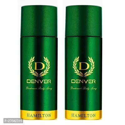 DENVER Hamilton Deodorant for Men - 165ML Each (Pack of 2) | Long Lasting Deo Body Spray for Men | Stay Active, Stay Fresh All Day | Active Men's Choice: DENVER Hamilton Deodorant |-thumb0