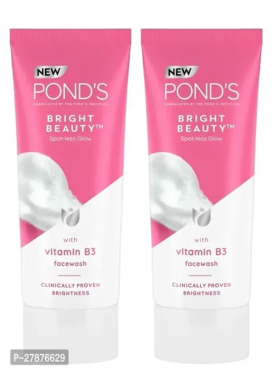 POND'S Bright Beauty Spotless Glow Facewash with Vitamin B3 100g | Vitamin B3 Radiance Booster |  Brightening Face With Every wash PC OF 2