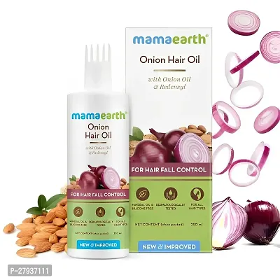 Mamaearth Onion Hair Oil with Onion  Redensyl for Hair Fall Control - 150 ml | Say Goodbye to Hair Fall | Say Yes to Gorgeous Hair  |-thumb0